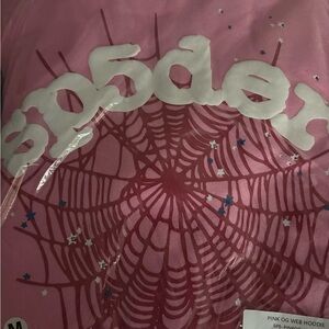 Sp5der Pink Web Hoodie